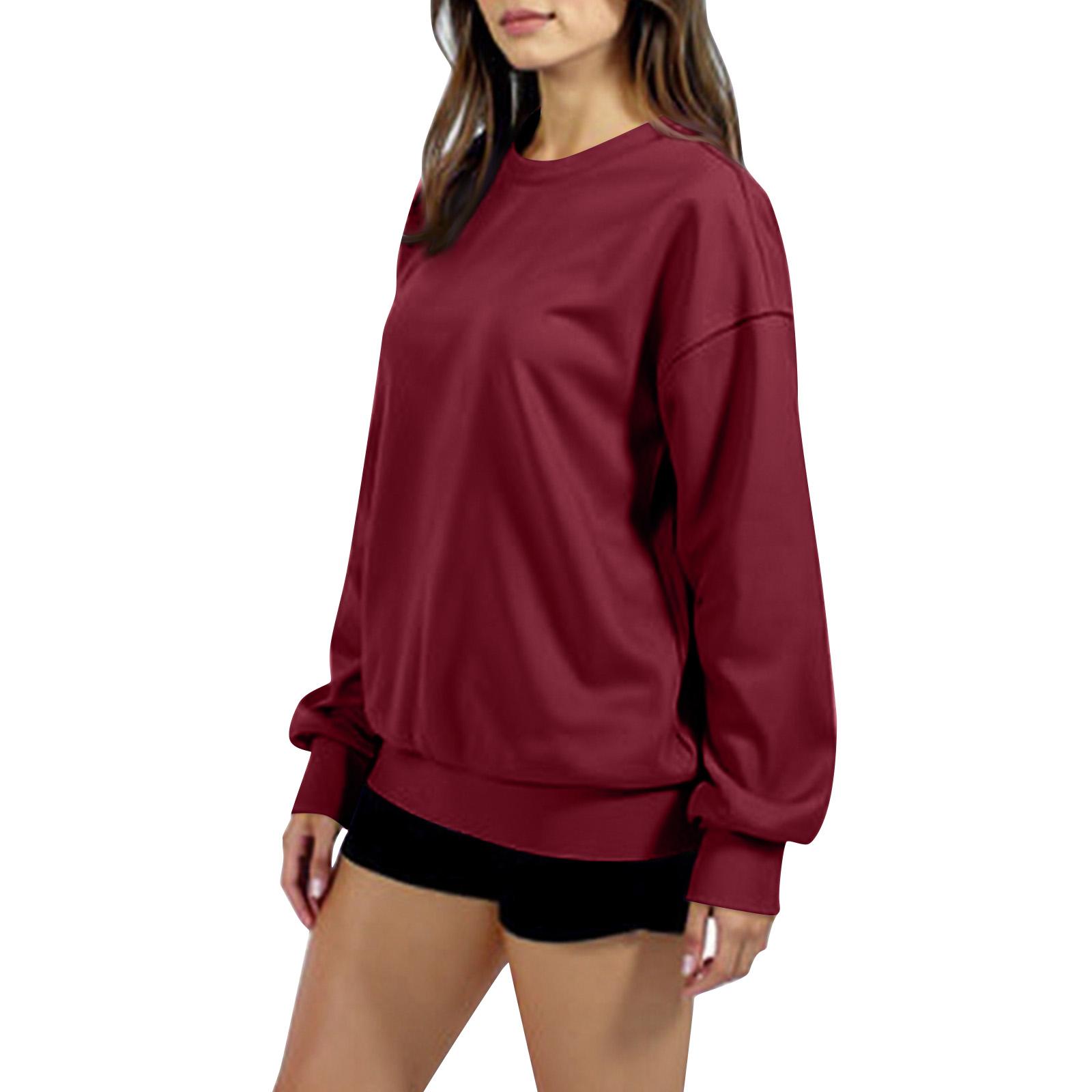 

Женское Худи Оверсайз с Капюшоном Флис Повседневный Комфортный Пуловер Топы Одежда M винный