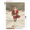 5D Diamond Painting Kit Christmas Santa Snow Scene Full Drill Canvas Art DIY Rhinestone Craft for Bedroom Living Room Wall Decoration
