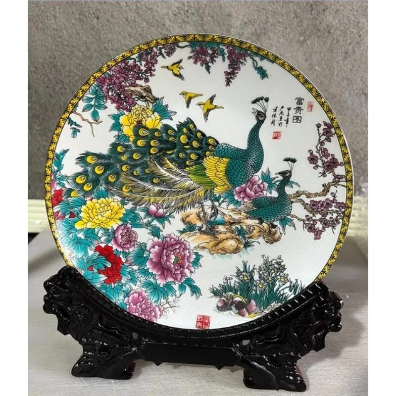 20CM Ceramic Plate Ornaments Home Decorations Furnishings Flower Arrangement Home Crafts Modern With Base