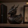Fantasy Lover Display Piece Dark Dragon Collectible Duck, Gothic Resin Statue for Home Decor, Hand-Painted Hand-painted Figurine Mythical Figurine,