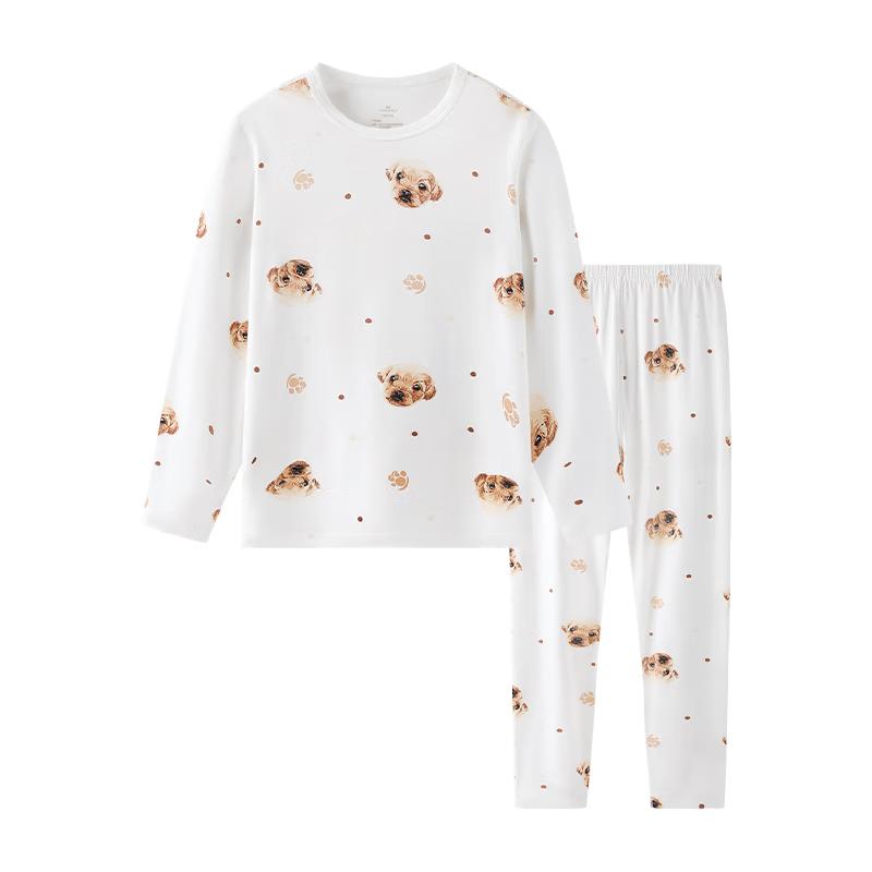 YEEHOO Kids  50S Modal Antibacterial Long-Sleeve Pajamas 130