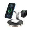 3 In 1 Magnetic Wireless Charger Stand With Lamp For iPhone 12 13 14 Mini Pro Max/Apple Watch 15W Fast Charging Dock Station For Airpods Pro