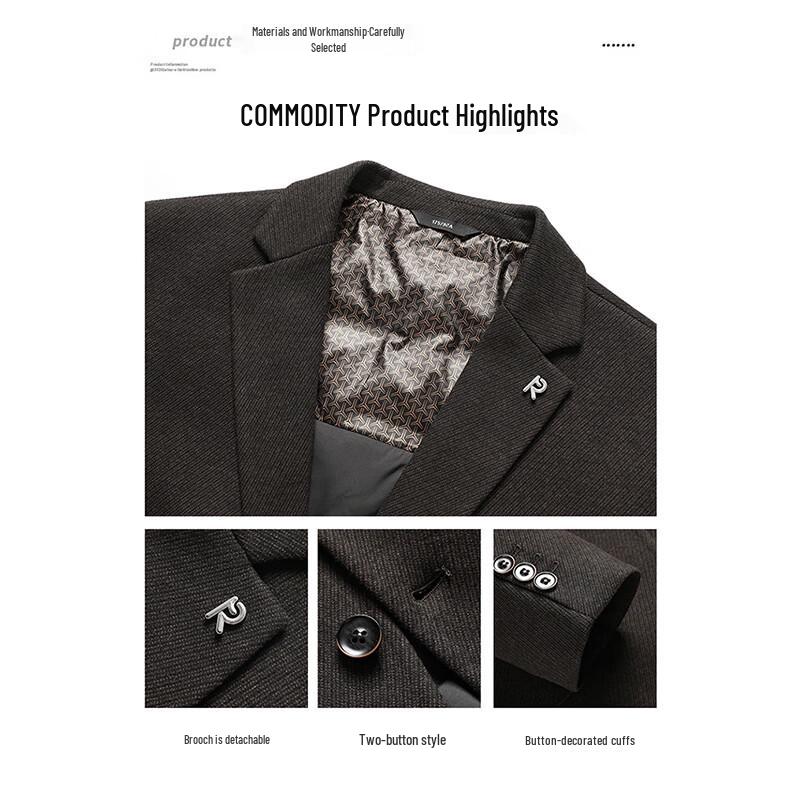 MUSHILANG Men's Wool Blend Down Blazer