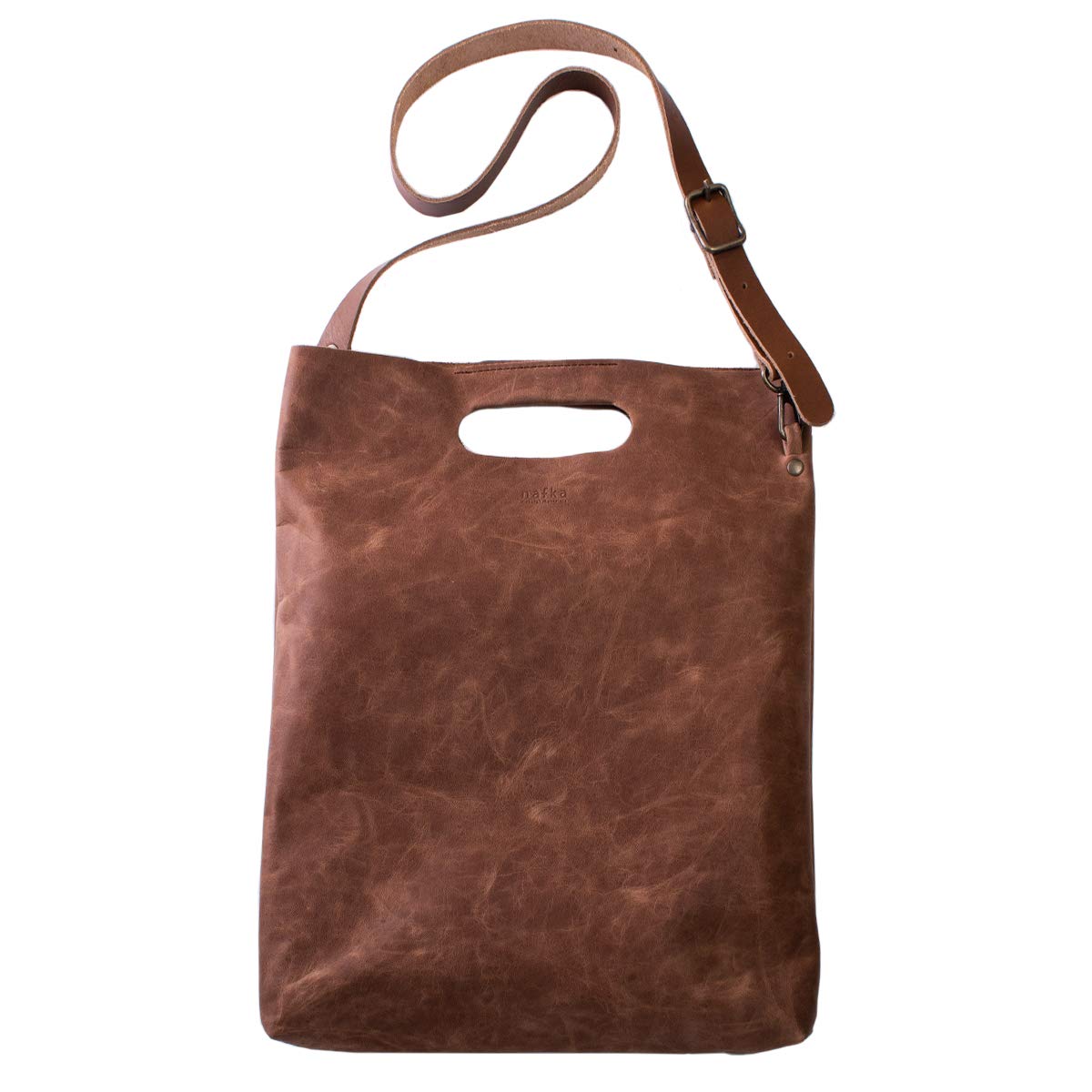 

nafka Women s Genuine Himeji Leather Tote Bag, Simple Design, Thin Gusset, 3-Way, CrossbodyClutch Bag, Made in Japan [NFK-72105] (Brown)