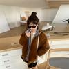 Deerskin velvet retro plaid cotton-padded coat for women's winter new loose short coat thickened warm jacket cotton coat