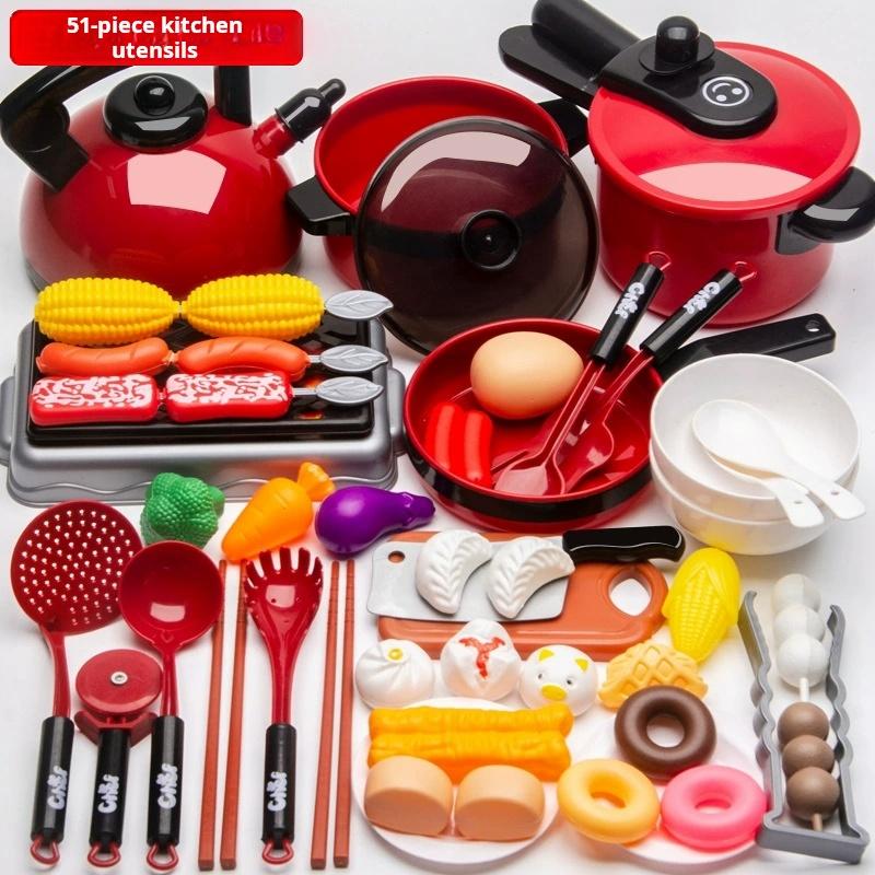 Set Food For Kids Girl Cooking Kitchen Toys Baby Cutting Fruit Cooking Kitchen Utensils Children'S Simulation Education Play