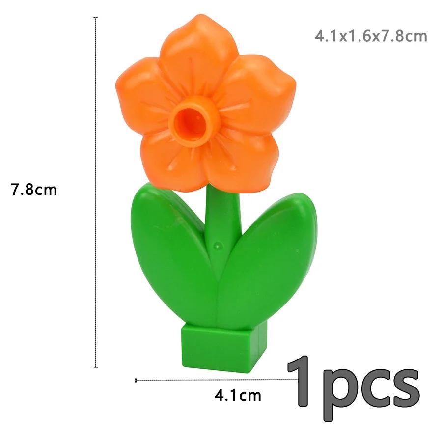 Große Größe Baustein Pflanze Obst Zubehör Blume Gras Baumstumpf Schmuck Bauernhof Kompatibel Große Platten Ziegel Duploes Spielzeug