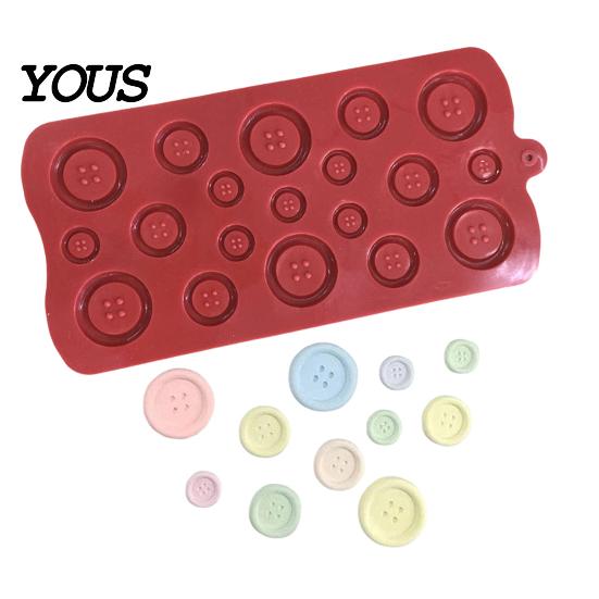 Button Shape Baking Mold Silicone Mold, Food Grade Non Stick Chocolate Candy Making Casting Multi Cavity Dessert Tray, Flexible Easy Release