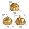 Gold Pumpkin Autumn Decors Decorative Pumpkin for Halloween Thanksgiving Mantles 6XDE