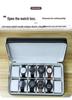In-Stock Black Ostrich Pattern PU Leather Watch Storage Box with Dustproof Zipper Bag
