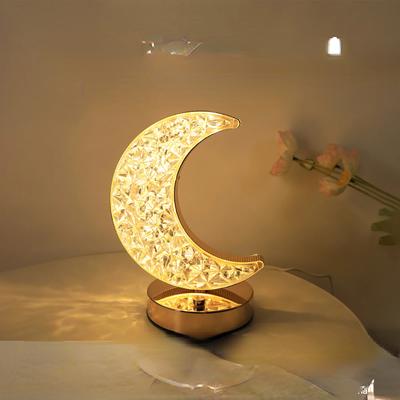 New Create the Perfect Ambiance In Your Bedroom Bedside with This Stylish, Elegant Crystal LED Desk Lamp Featuring USB Charging.