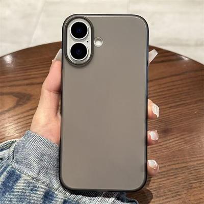 Plain Slim Case For iPhone 16E 16 15 14 13 12 11 Pro Max Plus Matte Transparent Colorful PC Hard Cover Translunt Fundas