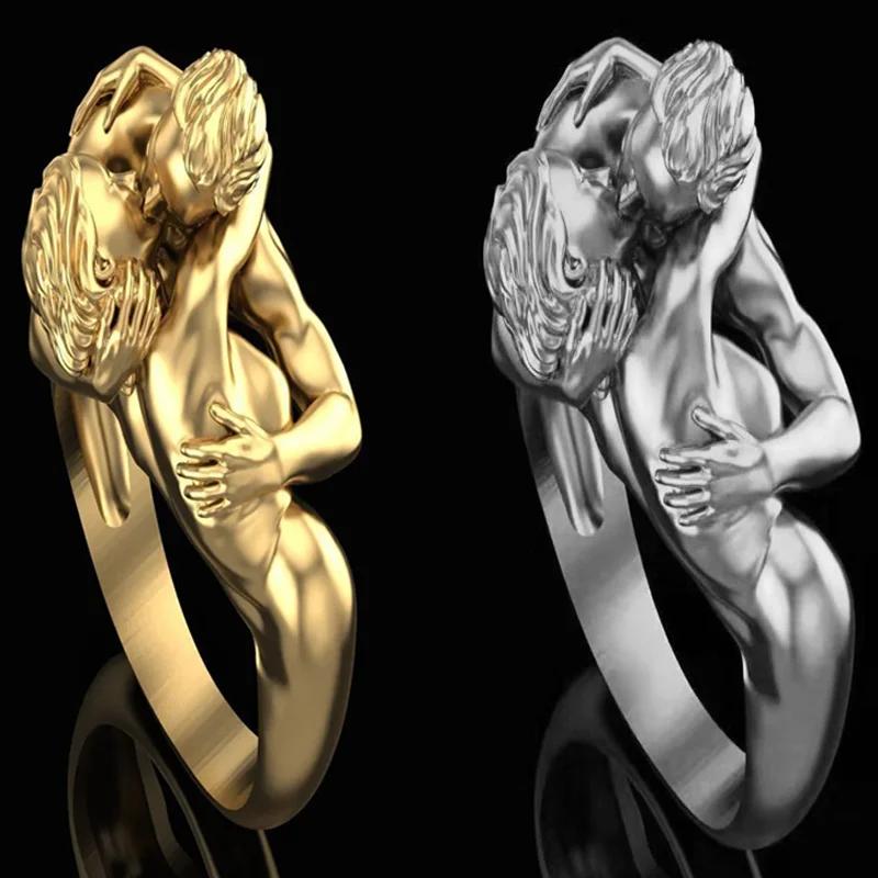 

Новое Уникальное Устройство Кольца Адама и Евы Кольца для Влюбленных для Мужчин Женщин Обручальное Свадебное Кольцо Ювелирные Изделия для Вечеринки Подарки Кольцо Объятий 5