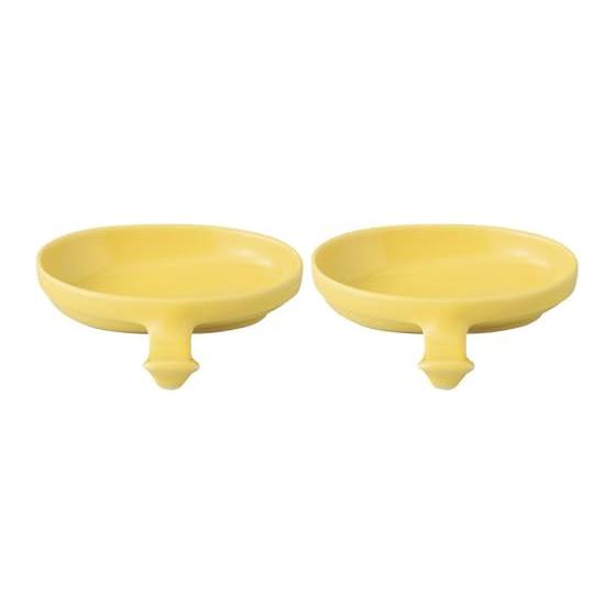 Hasami Ware Yellow Salt-Reducing Plate with Chopstick Rest 14830