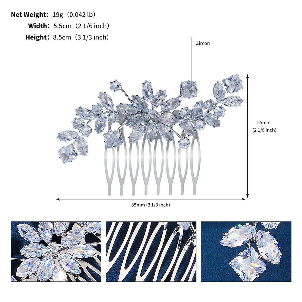 Braut Haarschmuck Kamm weiblich Nische Hochzeitskleid Accessoires ins vielseitig hochwertiger Haarschmuck Zirkon Blume Haarkamm