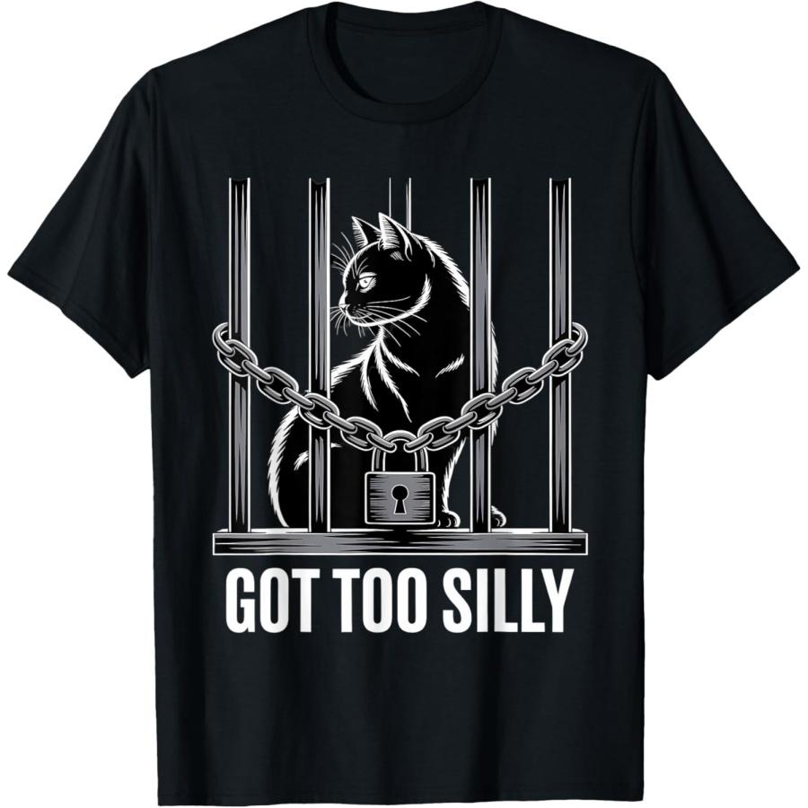 Cat Got Too Silly Funny Pun Animal Lover Men Women Kids T-Shirt XXXXXL чёрный