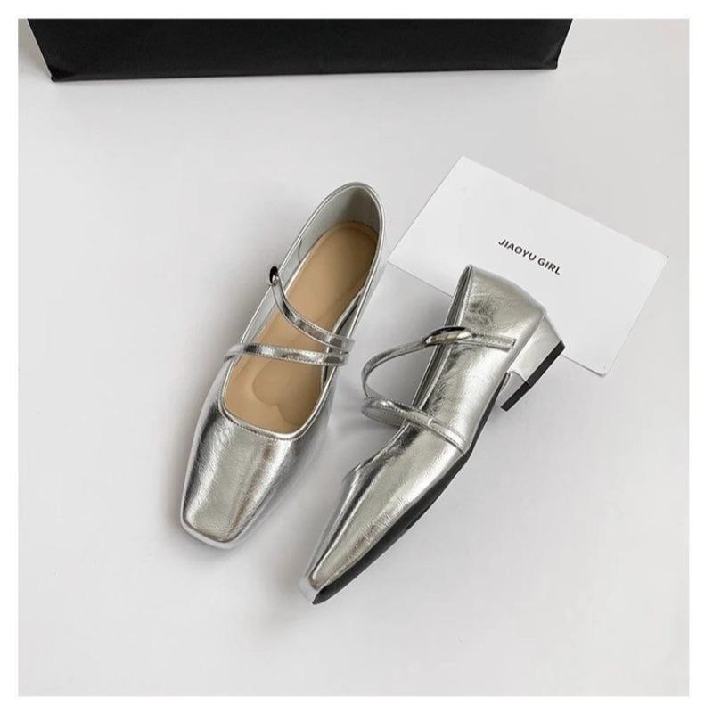New Retro Style Thick Heels Women Mary Jane Shoes Shallow Pointed Toe Ladies Comfort Office Pumps Footwear Zapatos Mujer