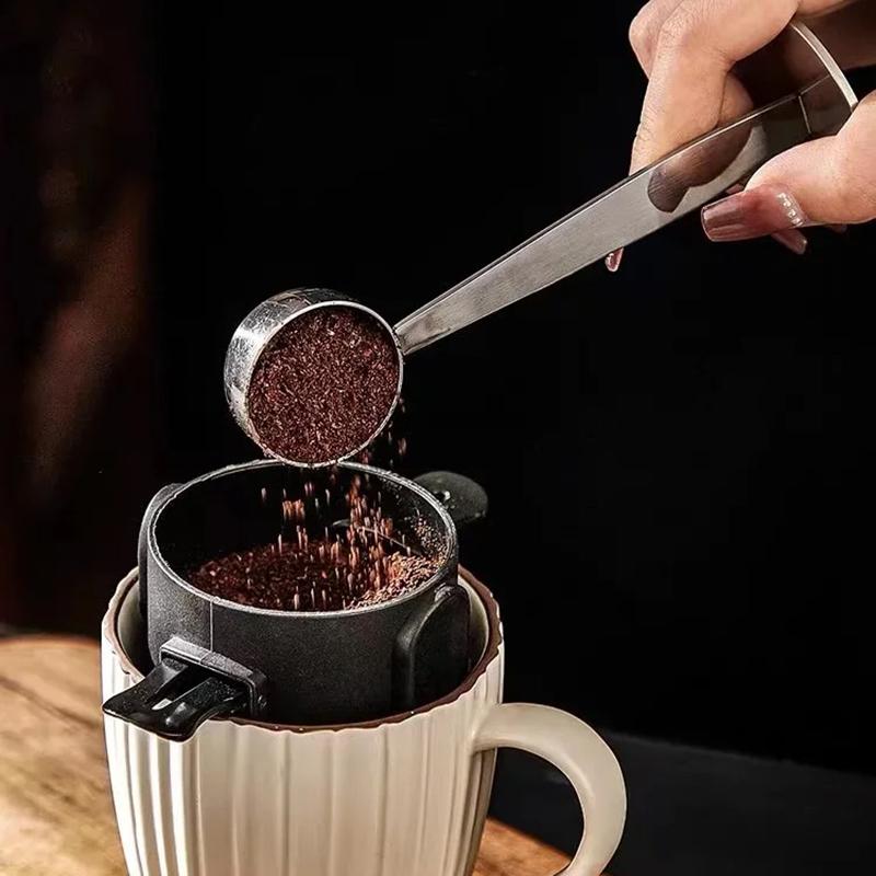 Stainless Steel Coffee Scoop Dual-Purpose Coffee Spoon Powder Hammer Tamper Multi-Function Spoon Holder Coffee Tools Accessories