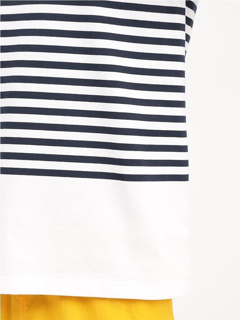 The North Face Short Sleeve Paneled Striped UV Size M Men's Tee, Quick-Drying, Protection, White,