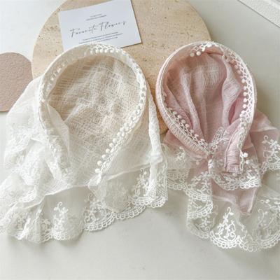 Lace Hair Hoop Seersucker Hair Accessories Ins Hair Scarf  Women