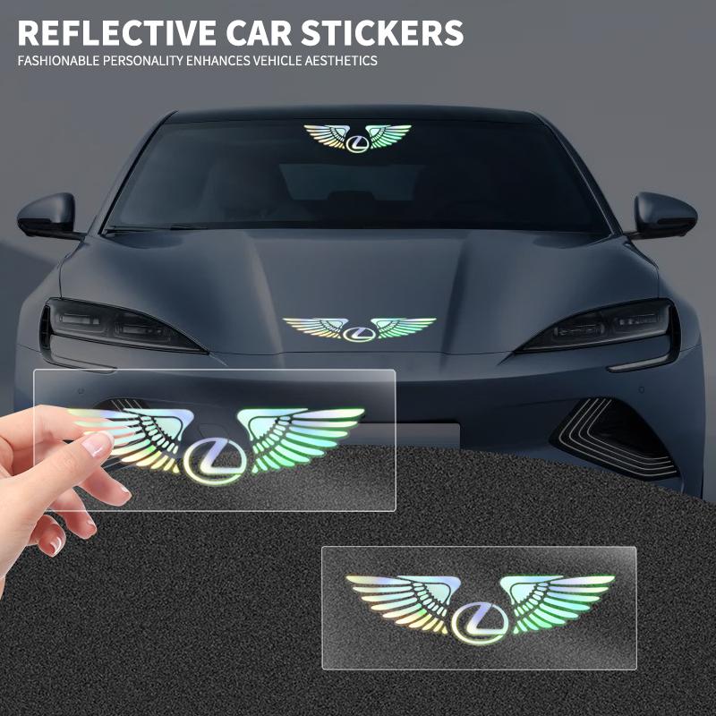 Car Logo Angel Wings Decoration 3D Reflective Waterproof Sticker For Lexus F-SPORT ES RX NX LS UX LM LX GX LC RZ IS CT GS RC HS
