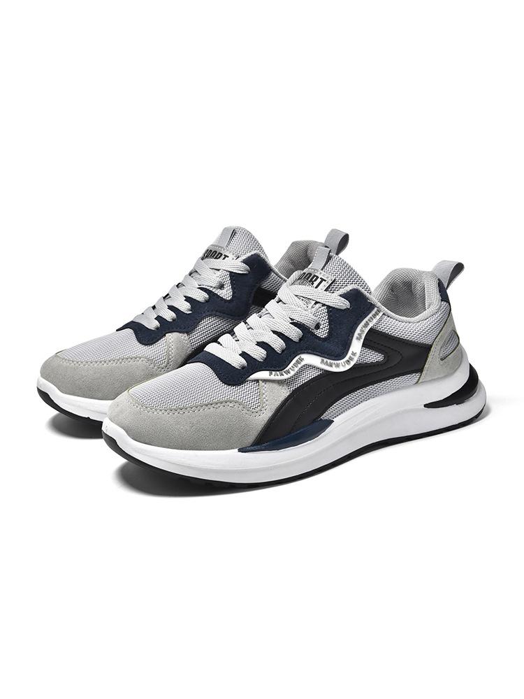 

New men s shoes breathable mesh lace-up dad shoes men s running casual sports shoes 44 серый