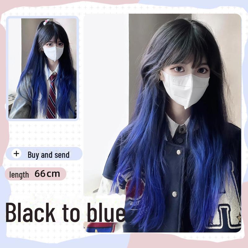 Golden Long Straight Hair Wig for Women - Natural Lolita, JK Style Full Head Cover