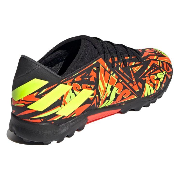 Adidas Messi 3 Round Head Comfortable Versatile TF (Rubber Studs) Durable Breathable Football Shoes Men Football Shoes Black Orange FW7429