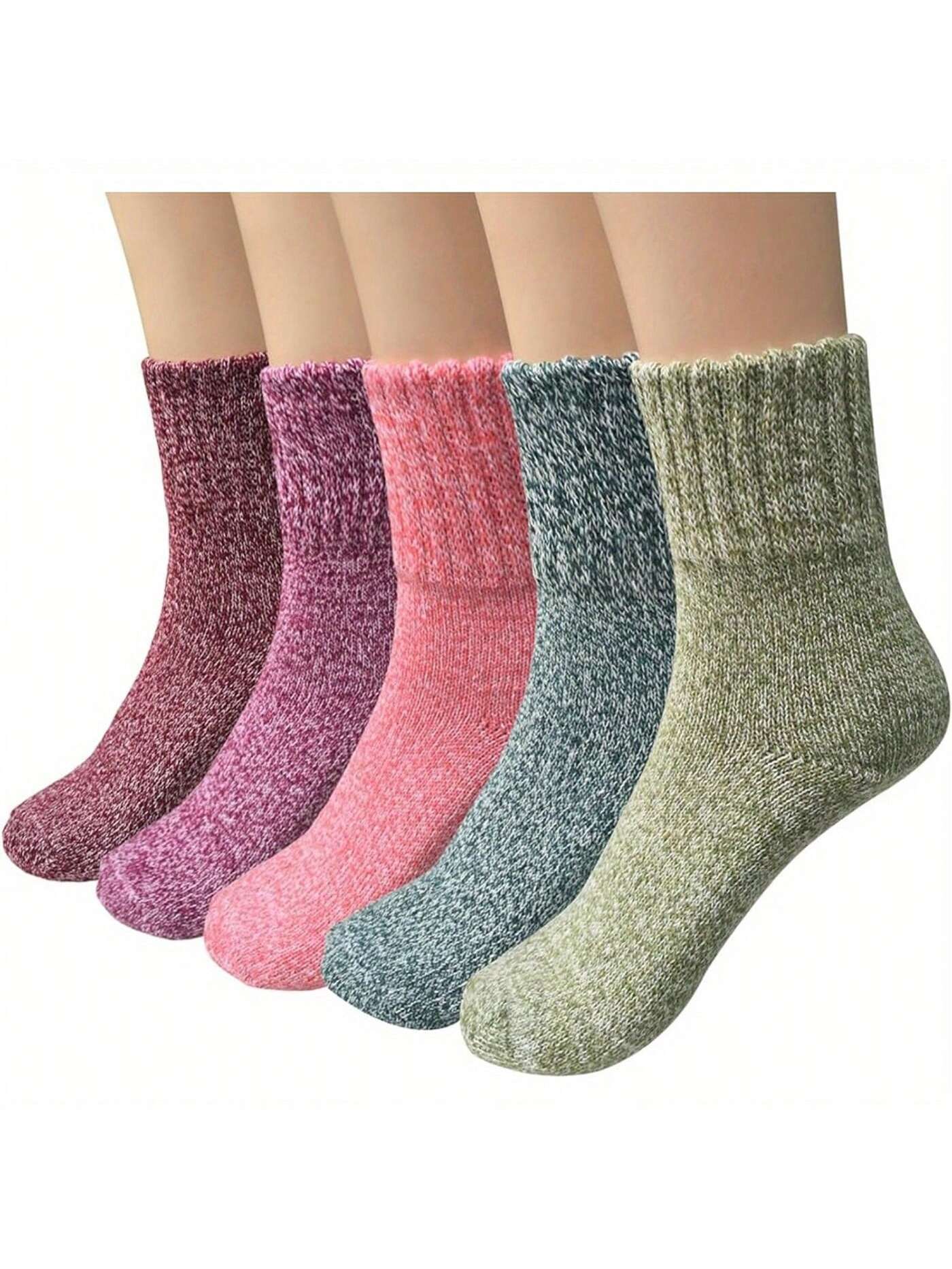 

Women s Winter Wool Lined Socks Thickened Warm Middle Calf Floor Socks Stitched Outside Trade Towel Socks Short Tube Hosiery One Size