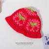 Cappello di lana lavorato a mano a forma di fragola per bambina - Accessorio casual carino, dolce e versatile