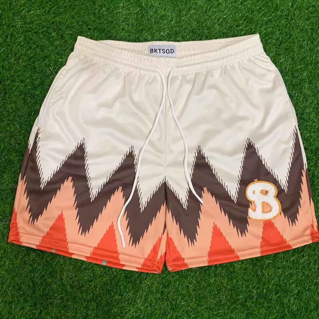 Amerikanska BKTSQD Digitaltryck Snabbtorkande Lös passform Plusstorlek Basketshorts för män