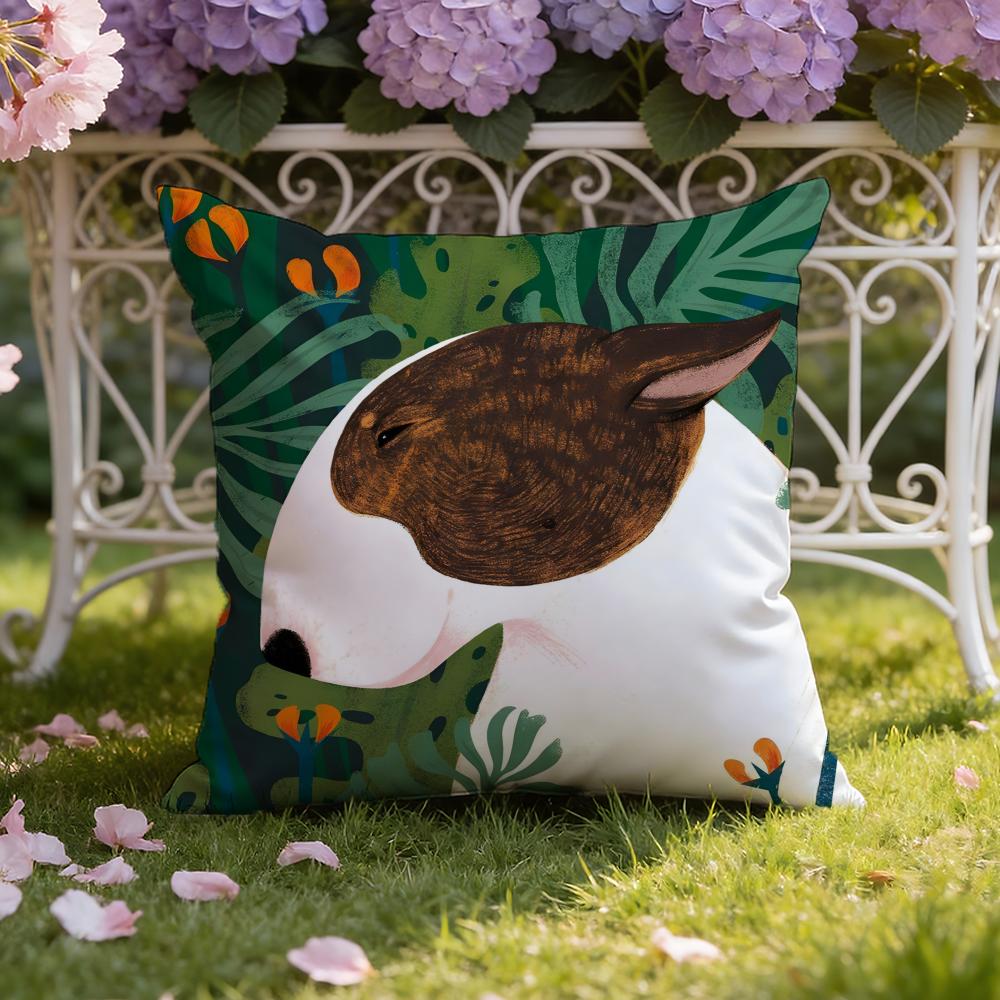 Cartoon Bull Terrier Series Cushion Cover Home & Car Dual-Scene Pillow Cover: Reversible for Premium Comfort