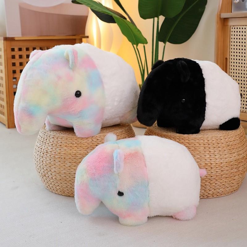 Rainbow Tapiridae Cartoon Plush Toys Cute Children Sleep Soothing Gift Dolls