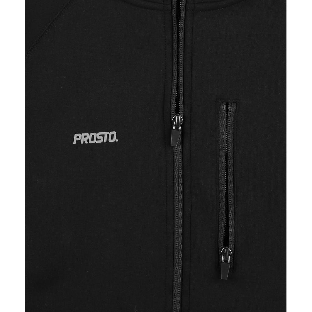 Prosto Tech Zip Speedy Hoodie, Mens black Sweatshirt