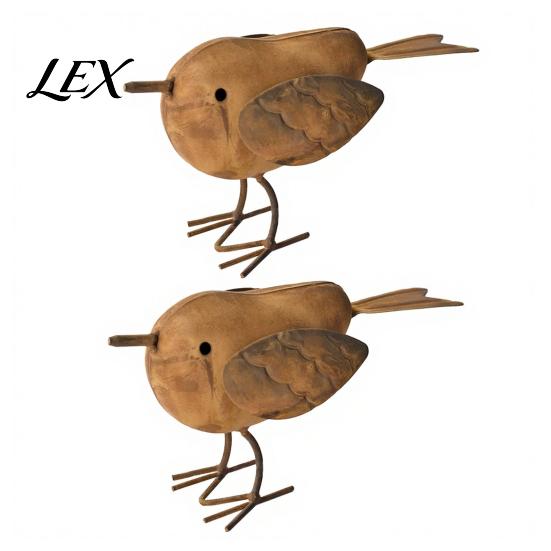 Modern Farmhouse Bird Decor for Office Rustic Metal Birds Decoration, Outdoor Garden Statue Decorative Ornaments, Figurines Home Distressed