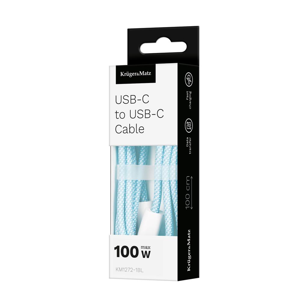 Kabel USB typu C Kruger&Matz Basic niebieski 100 W 1 m