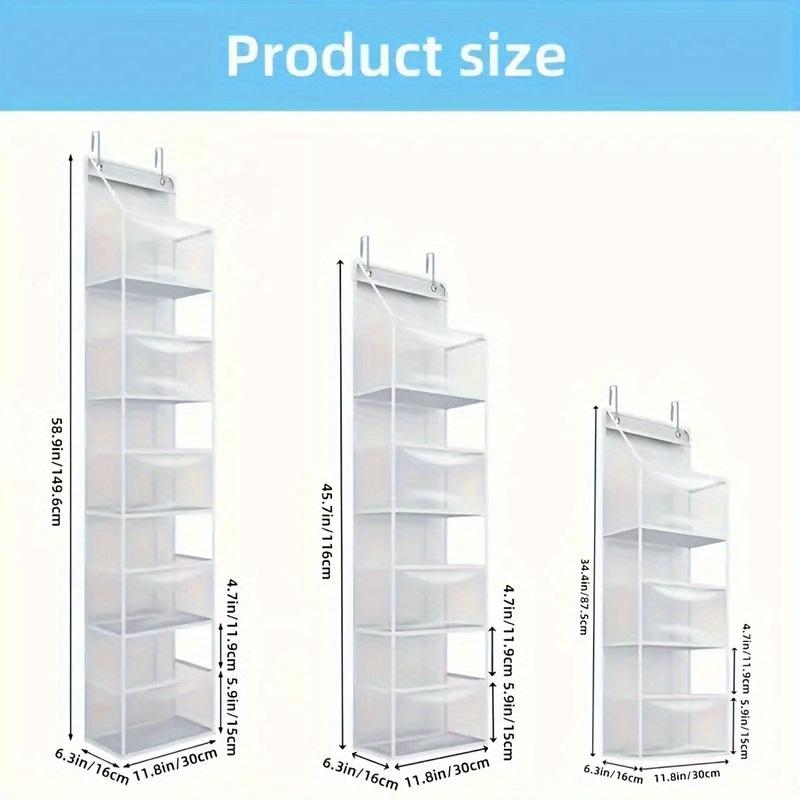 4/6-Tier Clear Window Over-the-Door Storage Organizer - Space-Saving Wall-Mounted Pocket Shelf for Cosmetics, Sundries, Bedroom, Bathroom, Office