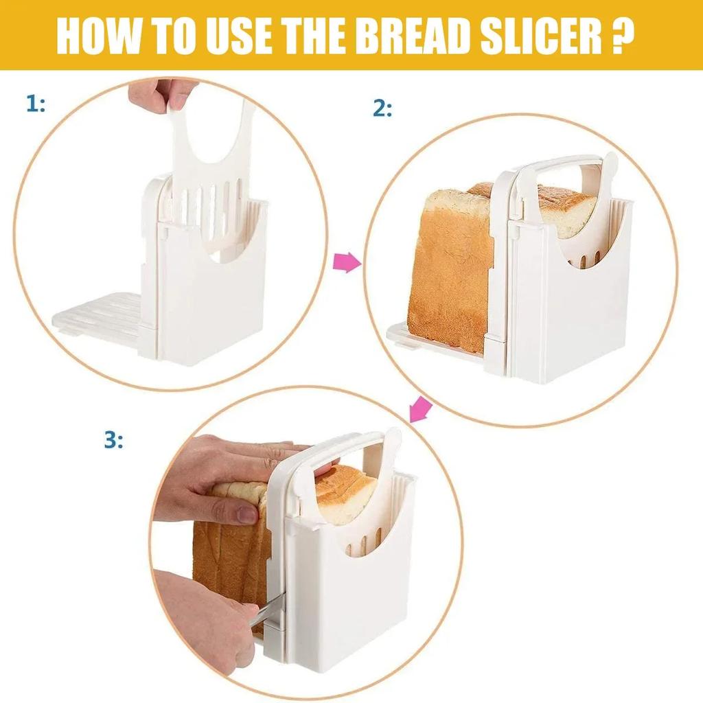 Manual Bread Slicer Plastic Foldable Toast Loaf Slicer Tool Adjustable  Bread Cutting Kitchen Baking Food Tools