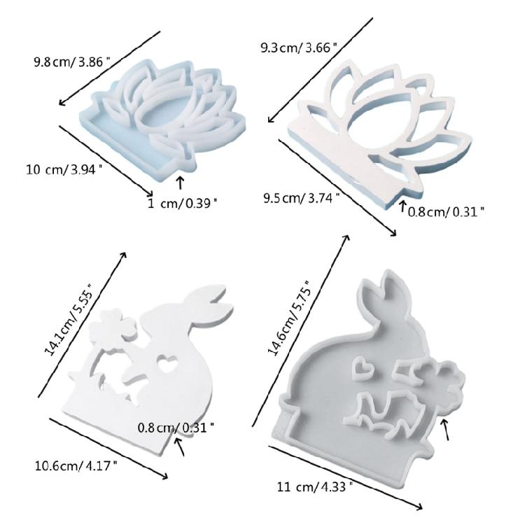 Silicone Molds Rabbit Candle Holder Resins Molds DIY Flame Candlesticks Mould
