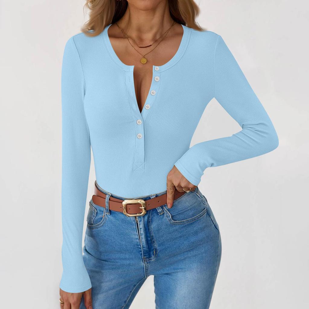 Dámské a zimní tričko se štíhlým dnem Móda Neformální Jednobarevné Pulovr s dlouhým rukávem do U