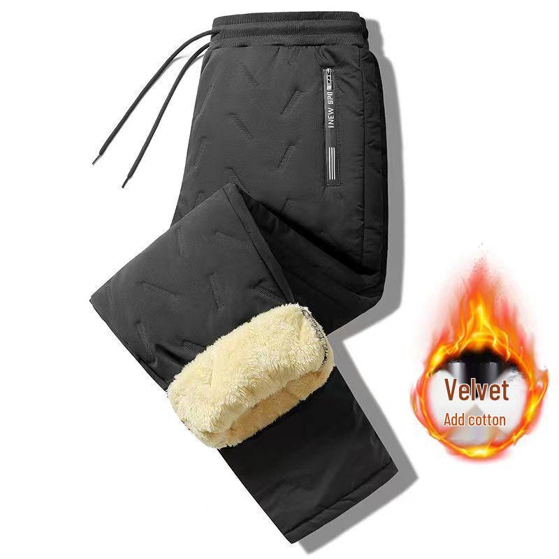 

Men s Plus Size Winter Lambswool Fleece-Lined Windproof Pants L