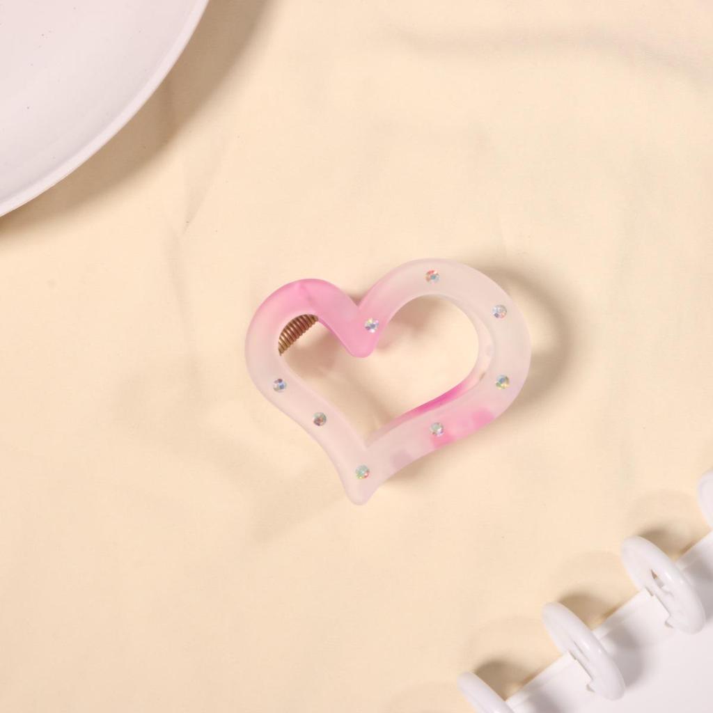 Koreanische kreative Herz-Haarklammer für süße Mädchen-Influencer-Hochsteckfrisur - Vielseitiges Haarnadel-Accessoire