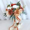 Wedding Bouquets with Ribbon for Bride Bridesmaid Artificial Flower Bridal Bouquets for Wedding Ceremony Valentines