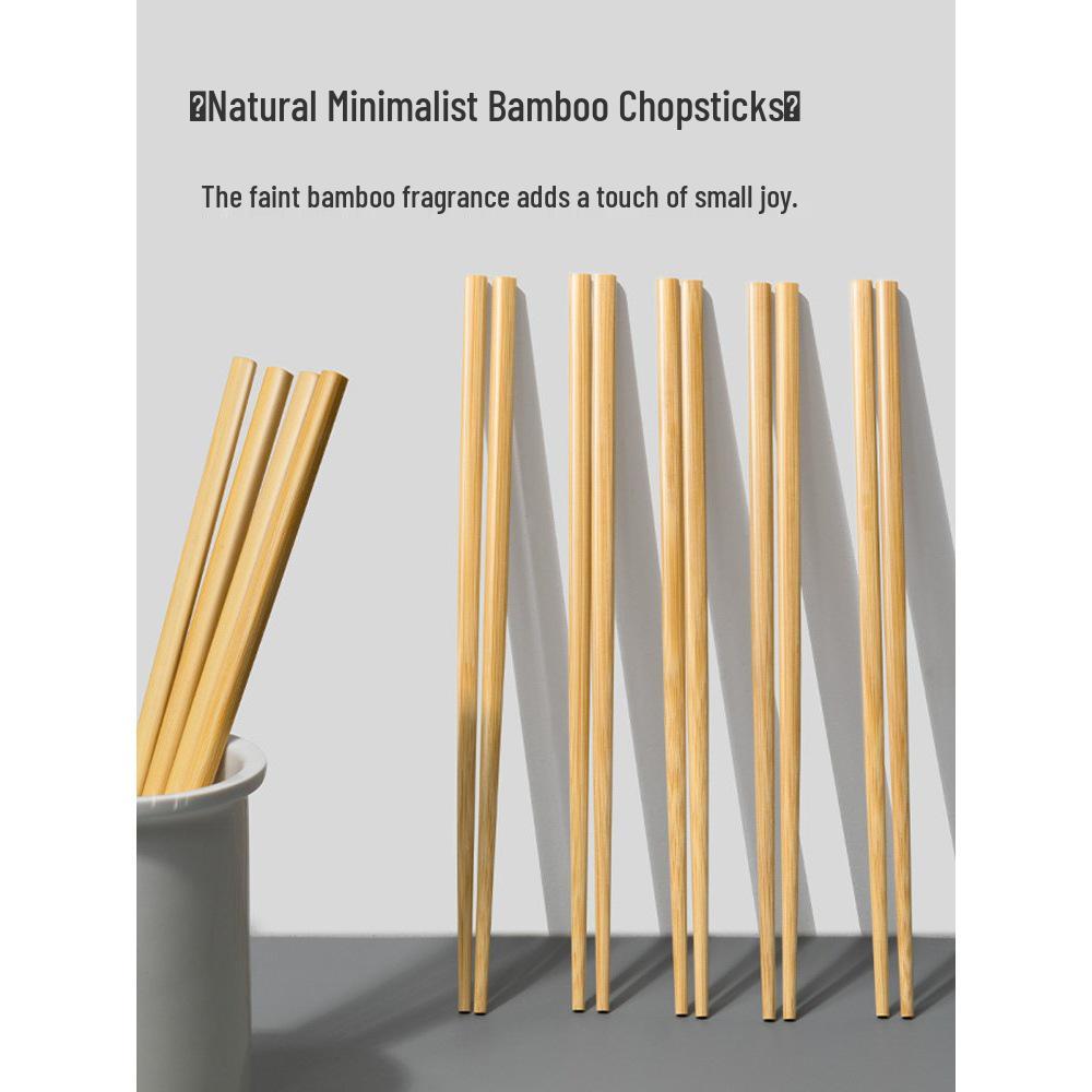 Non-Slip High-Temp Resistant Bamboo Chopsticks for Home & Hot Pot