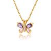 New Fashion Love Memory Copper Zircon Butterfly Pendant Necklace For Women Cute Romantic Female Neck Chain Ladies Jewelry Gifts