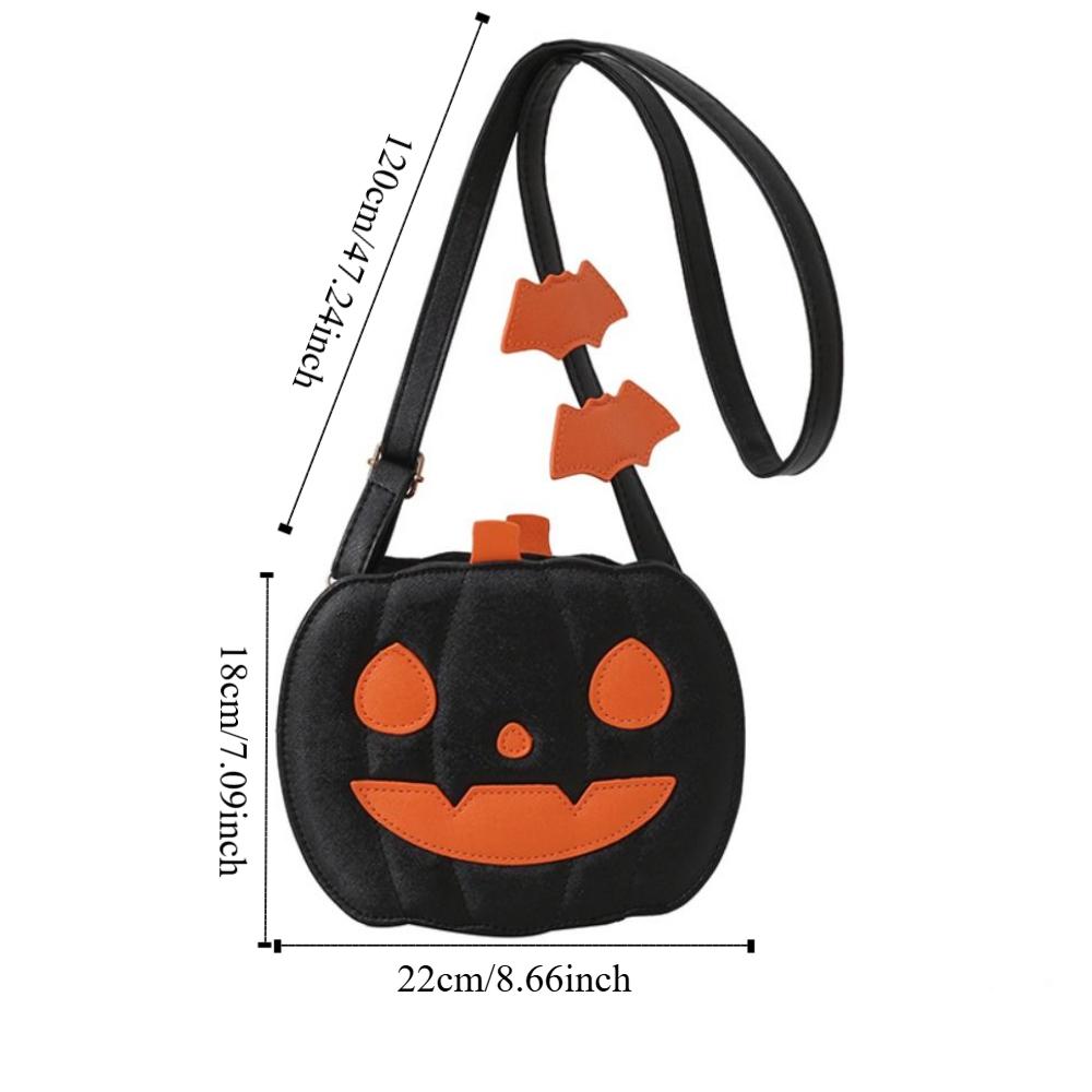 Funny Halloween Pumpkin Bag PU Leather Square Crossbody Bag Novelty Pumpkin Shoulder Bag  Halloween