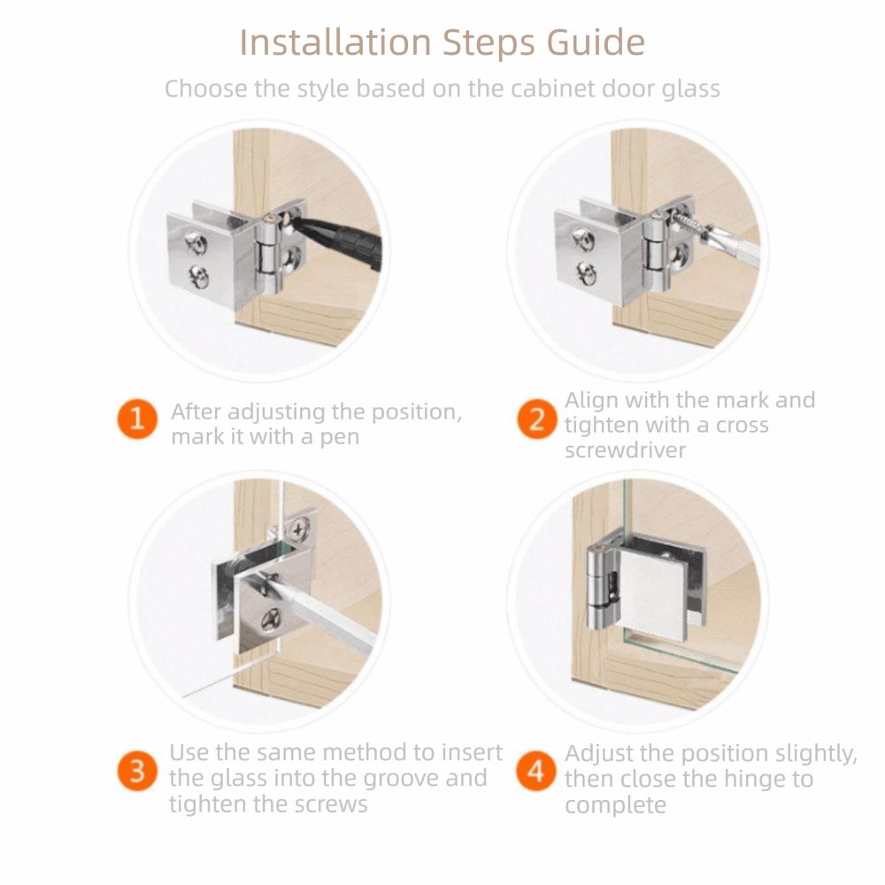 Frameless Design Shower Door Hinges Zinc Zinc Zinc Alloy Cabinet Door Hinge Glass Clamp  Wine Cabinet