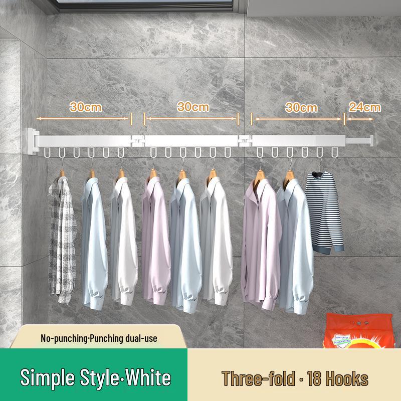 Retractable Folding Indoor Clothes Drying Rack for Balcony and Bathroom