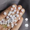 50Pcs Rose Flower Nail Art Decorations with Mini Pearls Resin Flower Nail Art Charms for DIY Acrylic Nails Bride Nail