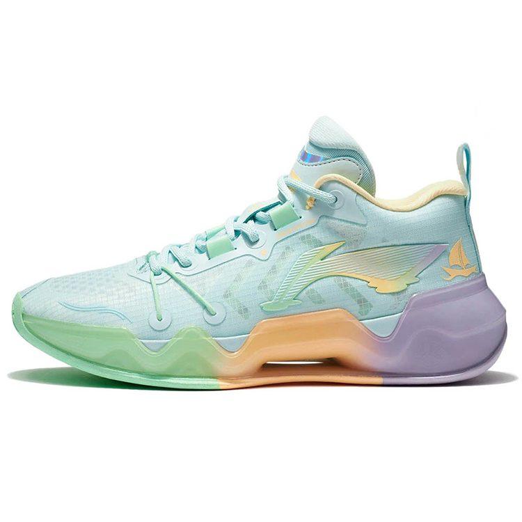Li Ning Liren 2 Low Green Purple Cushioning Slip Resistant Abrasion Resistant Low top Basketball Shoes Men's ABAS039-4